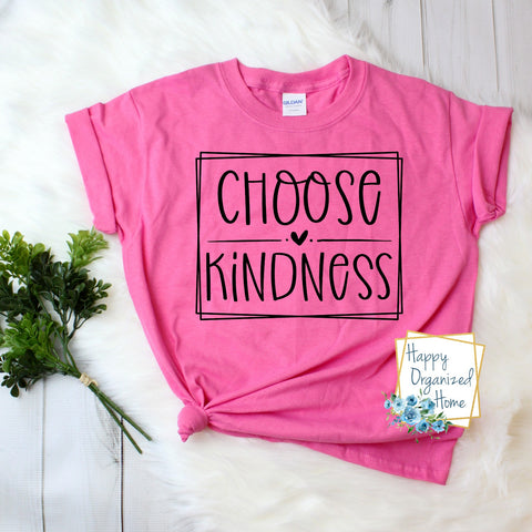 Choose Kindness Square with heart - Pink Shirt Day T-shirt Toddler, Kids and Adult