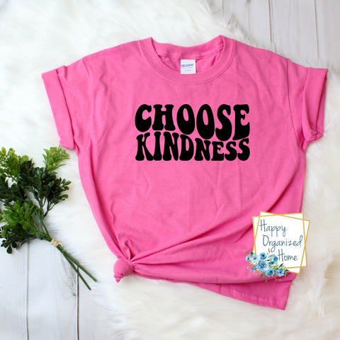 Choose Kindness retro groovy - Pink Shirt Day T-shirt Toddler, Kids and Adult