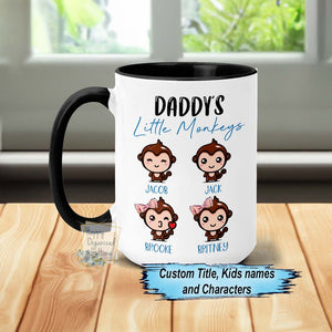 Personalized Daddy's Little Monkeys, Father's Day Mug, Dad Mug, Dad Birthday Gifts, Grandpa's Little Monkeys
