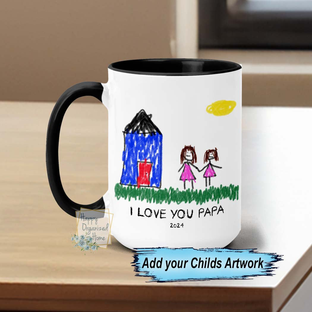 Personalized Kids Drawing Mug, Kids Artwork Mug, Child's Drawing Mug