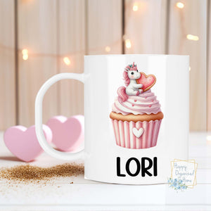 Cute Cupcake in Animals Valentine's Day Kids Unbreakable Personalized Mug