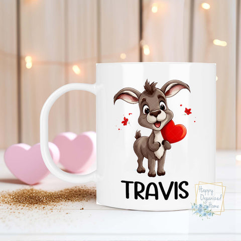 Cute Animal Personalized Kids Unbreakable mug Valentine's Day Love Designs Style 2