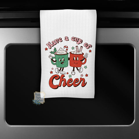 Have a cup of Cheer - Kitchen Towel Tea towel Printed Kitchen Towel