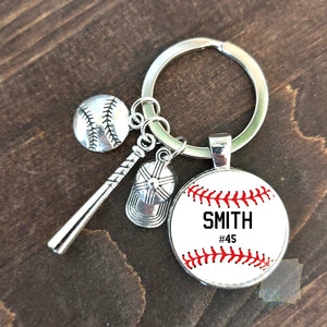 Baseball Softball Personalized Keychain