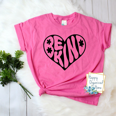 Be kind Retro heart - Pink Shirt Day T-shirt Toddler, Kids and Adult