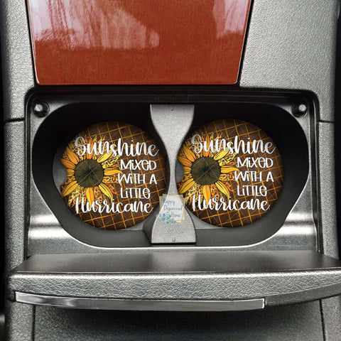 Sunshine mixed with a little hurricane Car coaster - Neoprene Cup Holder coaster