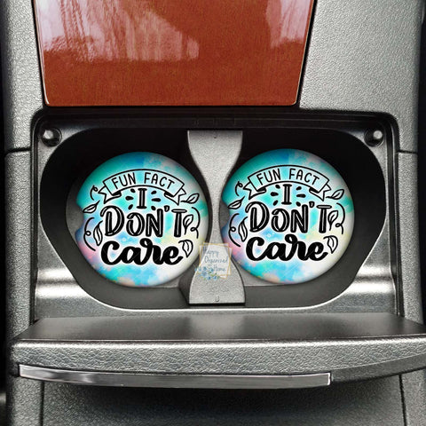 Fun Fact I don't care.  Car coaster - Neoprene Cup Holder coaster