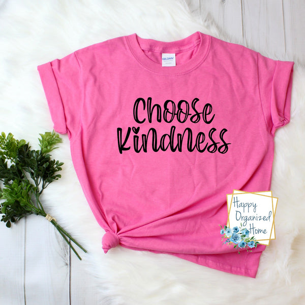 Choose Kindness Line art - Pink Shirt Day T-shirt Toddler, Kids and Adult Extra Large - ADULT