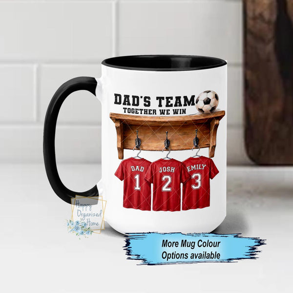 Dad's Soccer team Personalized Coffee Mug, Fathers Day gift