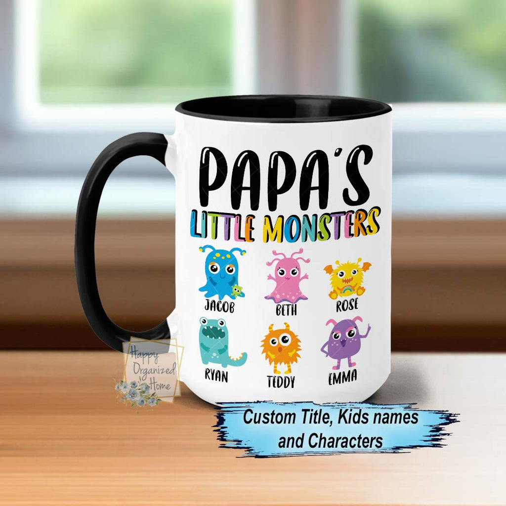 dad from little monsters Personalized Daddy's Little Monsters, Father's Day Mug, Dad Mug, Dad B – Happy Organized Home