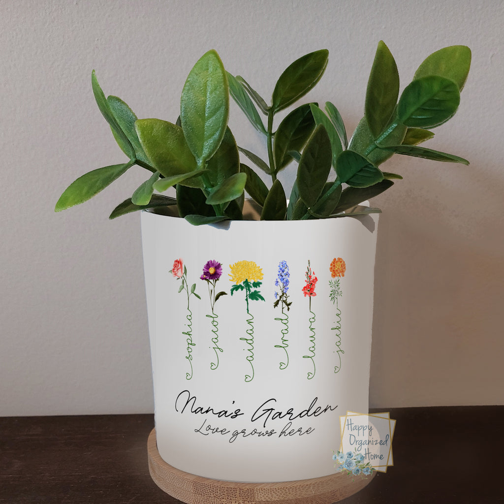 grandma's garden plant pot Grandma's Garden Love grows here Small Mini Flower Pot Personalized – Happy Organized Home