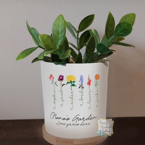 Grandma's Garden Love grows here  Small Mini Flower Pot Personalized