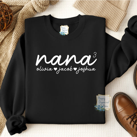 Custom Personalized Mom, Grandma, Nana Sweatshirt with Kids names