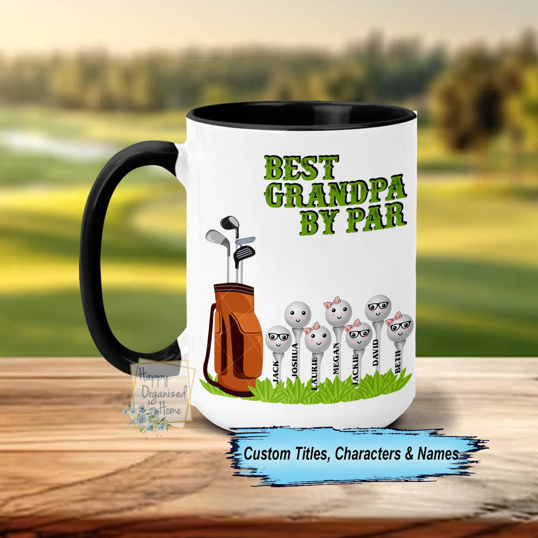 Personalized Golf Best Dad by Par, Father's Day Mug, Dad Mug, Dad