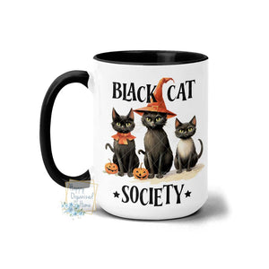 Black Cat Society Halloween Coffee Mug Tea Mug