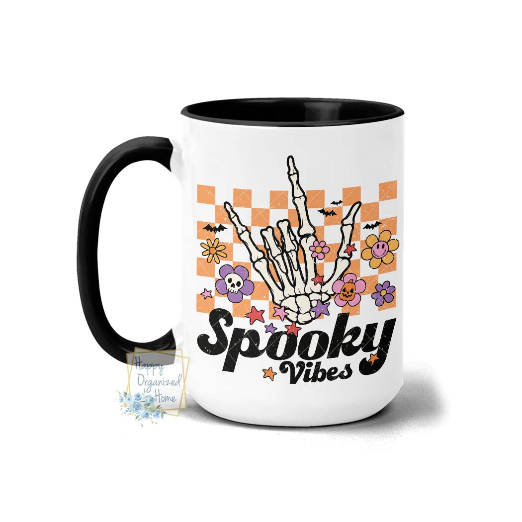 Spooky Vibes Skeleton Hand - Coffee Mug Tea Mug