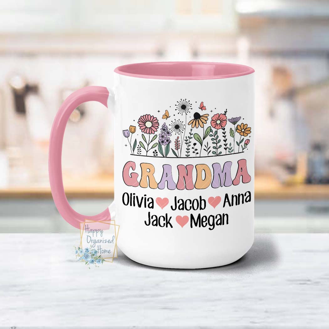 Tasse Vintage Mr Mugs Nana – Fleurie, Fabriquée En Angleterre, Années 80