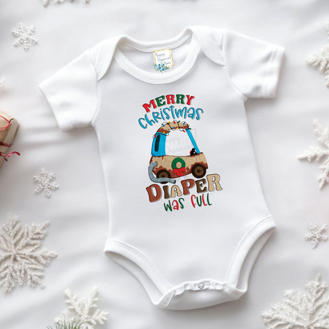 Merry Christmas Diaper was full funny Infant Bodysuit and Kids t-shirt