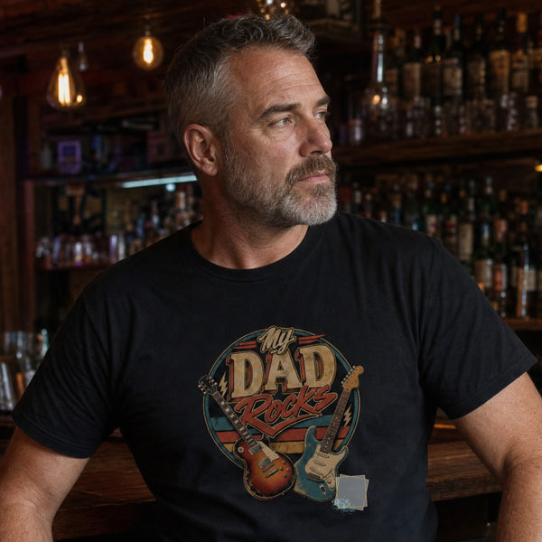 My Dad Rocks Guitar retro Style Tshirt