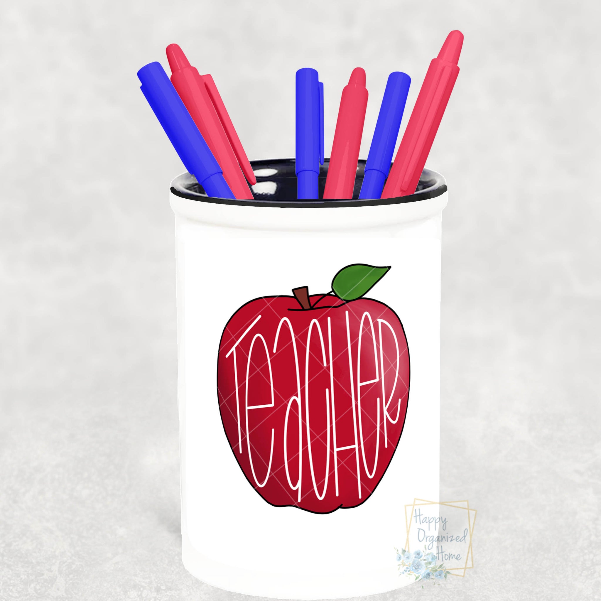 Teacher Apple - Pencil Holder Pen Holder Teacher Gift Personalized