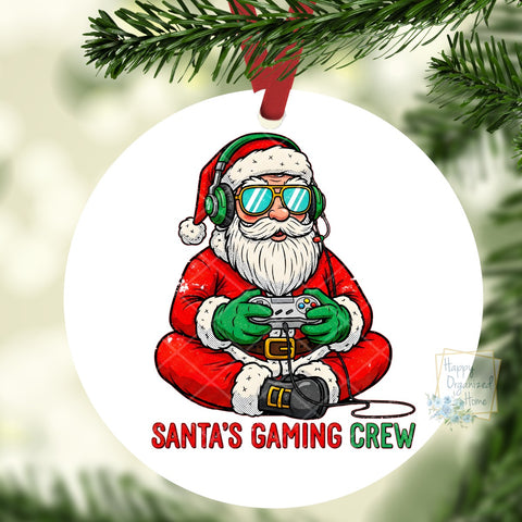 Santa's Gaming Crew Christmas Ornament