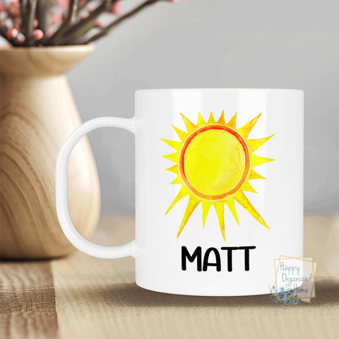 Watercolour Sun Kids Personalized Unbreakable Mug