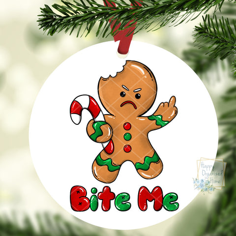 Bite Me gingerbread man ornament Christmas ornament