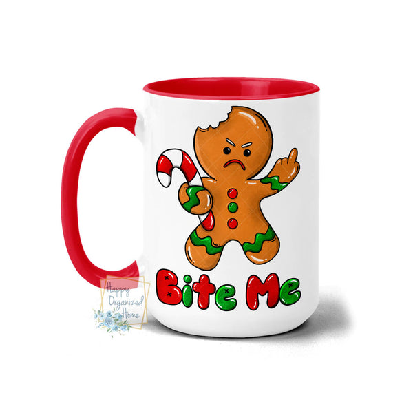Bite Me Gingerbread Christmas Mug