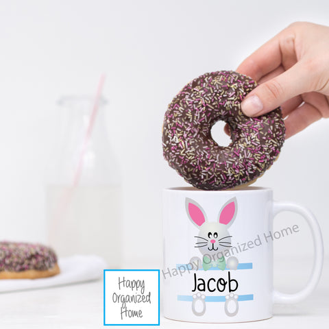 Blue Easter Bunny -  Personalized Easter Mug