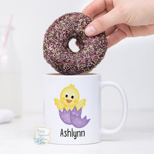 Chick in Cracked Easter Egg -  Personalized Easter Mug
