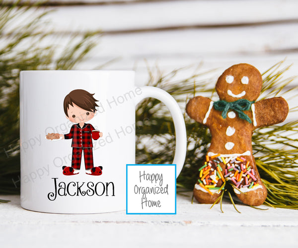 Christmas Morning Pajama Personalized Kids Unbreakable mug