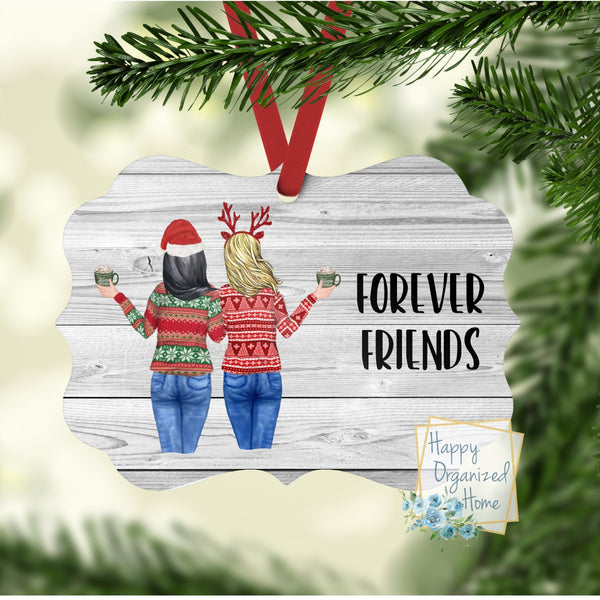 Best Friends and sisters Christmas Ornament