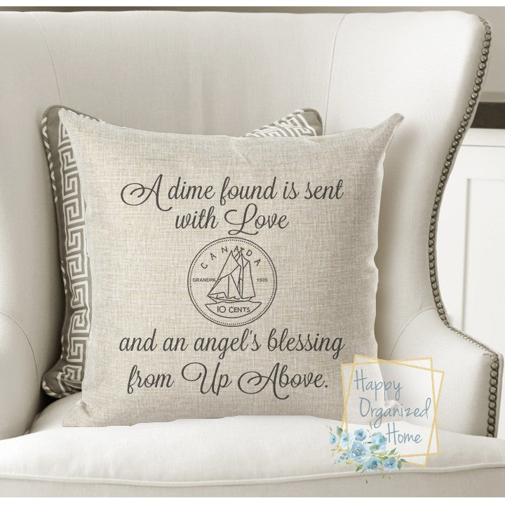 A dime is sent from up above, memorial pillow -  Home Decor Pillow
