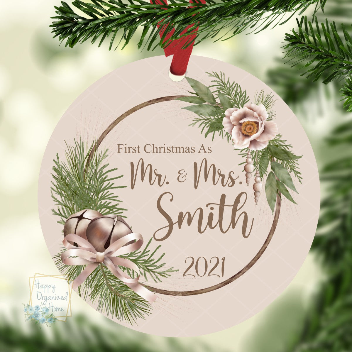 First Christmas as Mr & Mrs Personalized Christmas Ornament