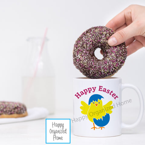 Happy Easter Mug with Chick and Egg