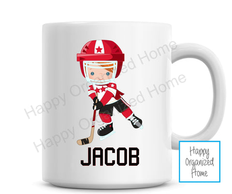 Hockey Player Personalized Kids Unbreakable mug