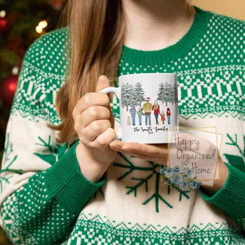 Christmas Family Mugs - Personalized and includes pets