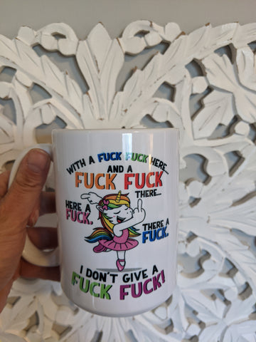 With a fuck fuck here 15oz Mug IMPERFECT