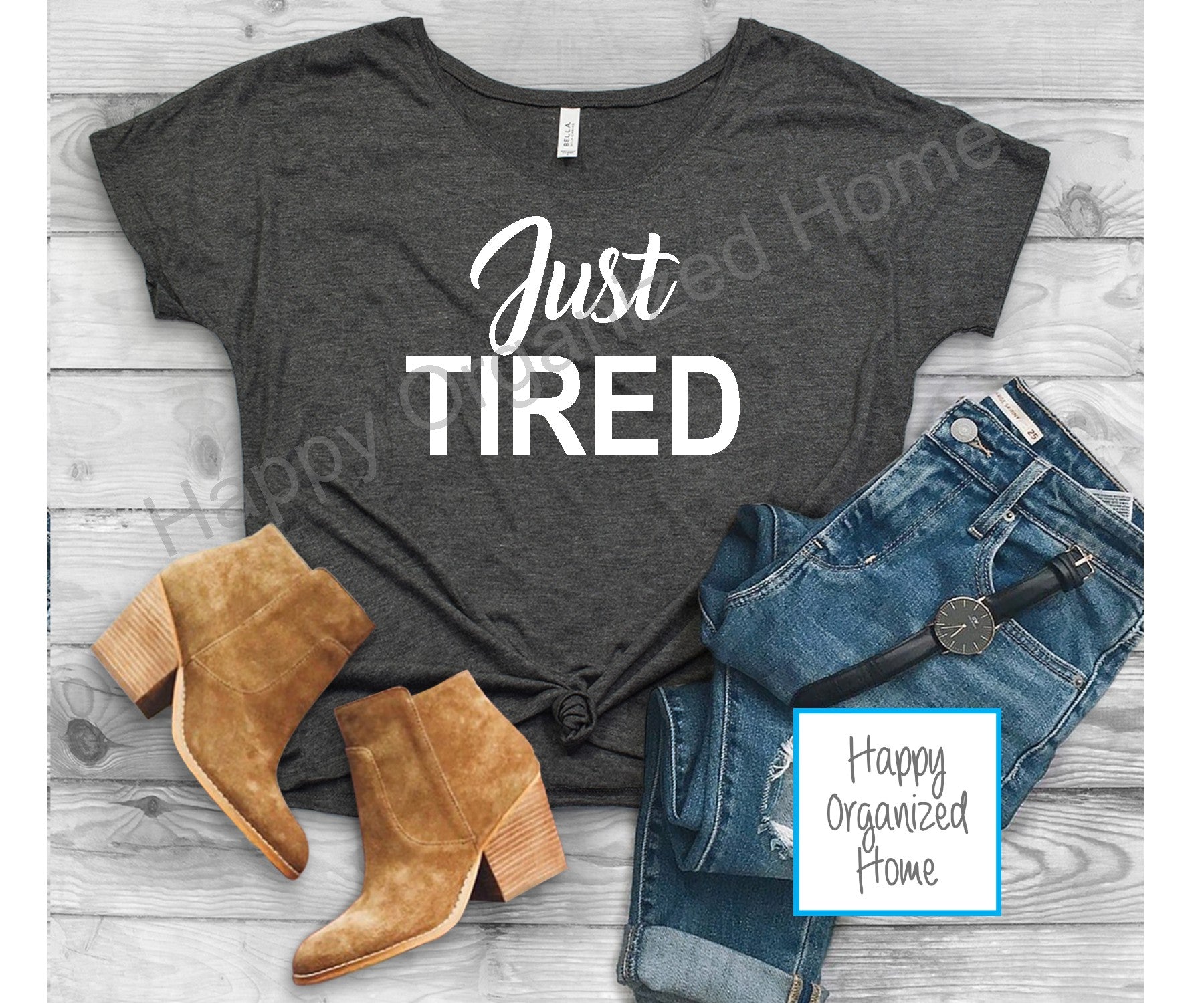 Just Tired - Ladies Slouchy T-shirt