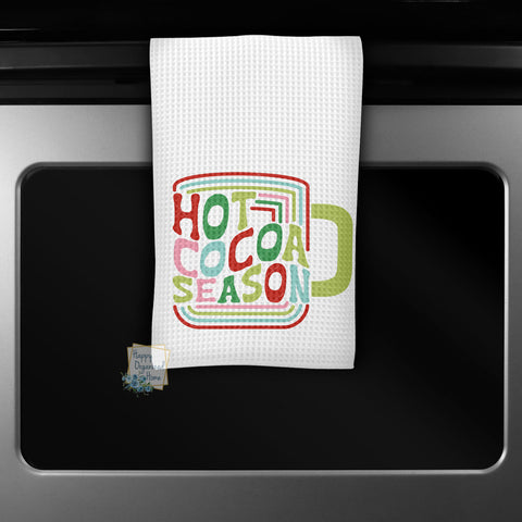Hot cocoa Season - Kitchen Towel Tea towel Printed Kitchen Towel