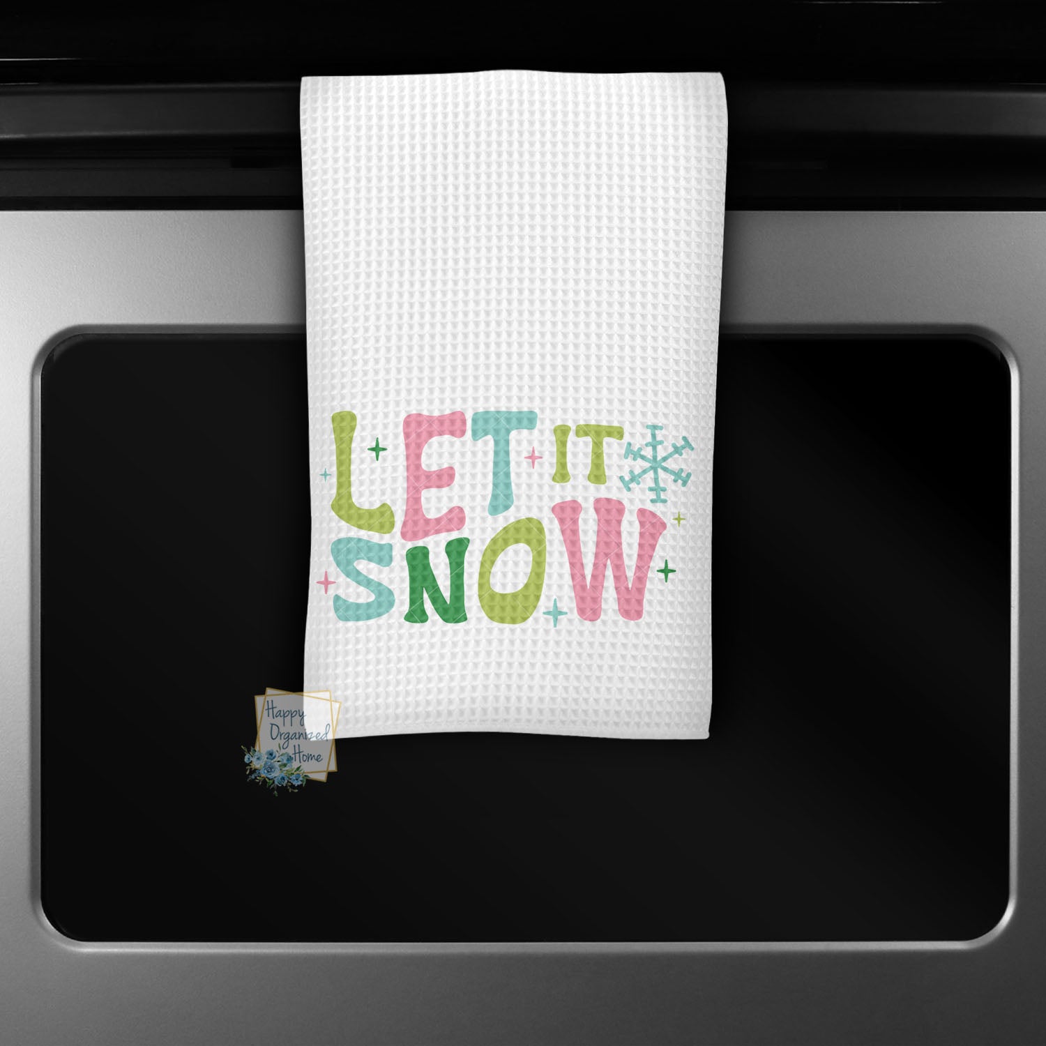 Let It snow Retro - Kitchen Towel Tea towel Printed Kitchen Towel