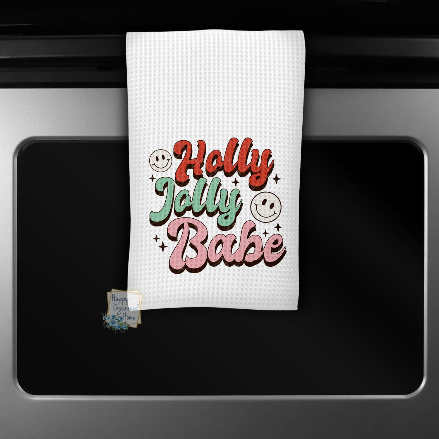 Holly Jolly Babe - Kitchen Towel Tea towel Printed Kitchen Towel