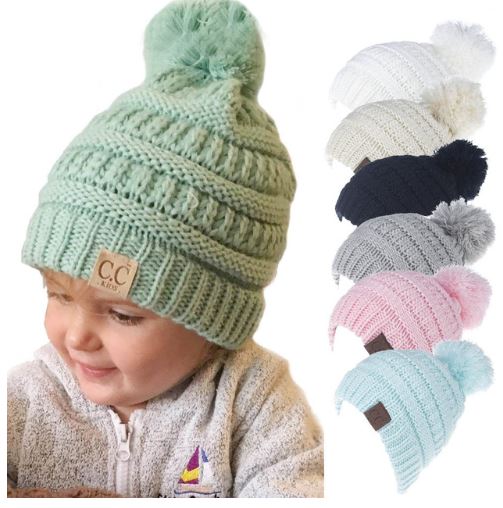 Kids Pompom knit Hat/Beanies