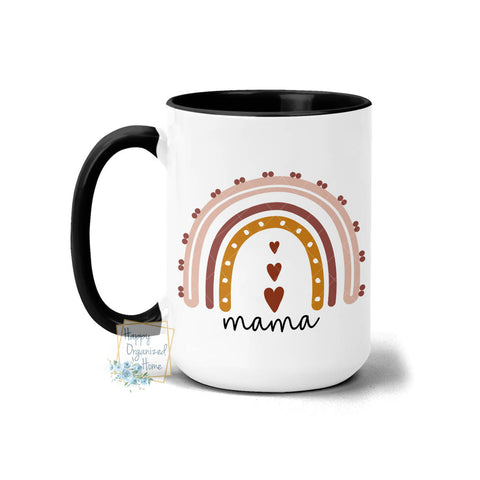 Mama Rainbow Mug with hearts - Coffee Mug Tea Mug