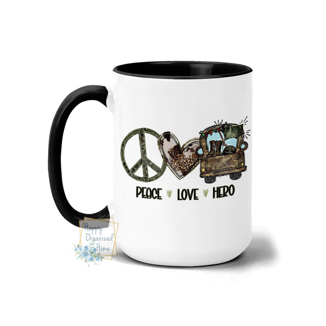 Peace Love Hero - Coffee Mug Tea Mug