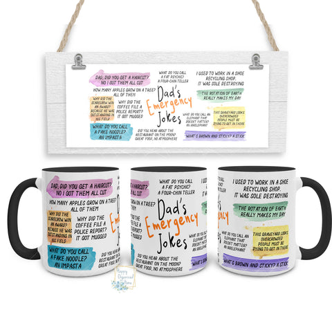 Emergency Dad Jokes, Fathers Day, Birthday Gift, Best Dad Gift, Gift from Son, Daughter, Wife, Dad Funny Gift, Dad Jokes, Funny Mug