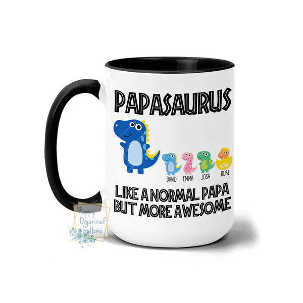 Personalized Dadasaurus, Father's Day Mug, Dad Mug, Dad Birthday Gifts, Grandpa's Little Dinosaurs