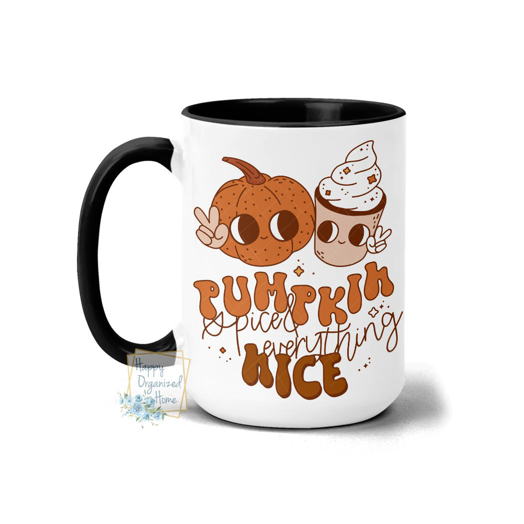 Pumpkin Spice and Everything Nice retro style fall Coffee Mug Tea Mug