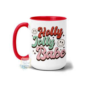 Holly Jolly Babe Retro Style - Christmas Mug