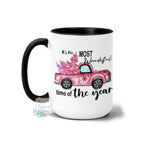 It's the most wonderful time of the year Pink Christmas retro - Christmas Mug